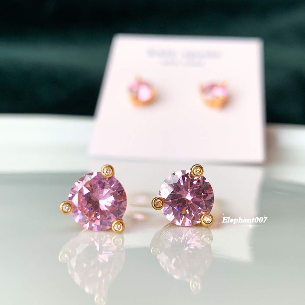 Kate Spade New York pink stud Cubic Zirconia earrings